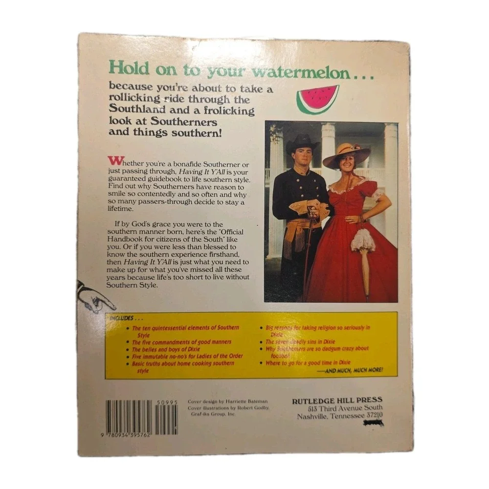 Vintage 1988 Book Having It‎ Y'all : An Insider's Guide to Life Southern Style